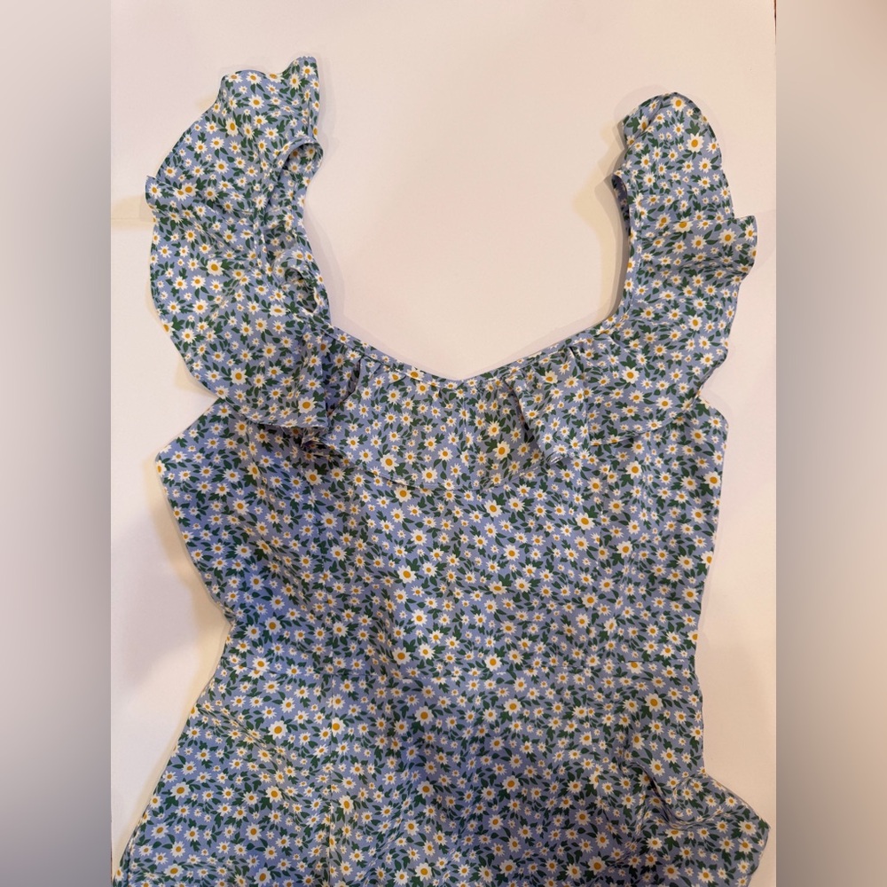 Lush Blue Floral Dress